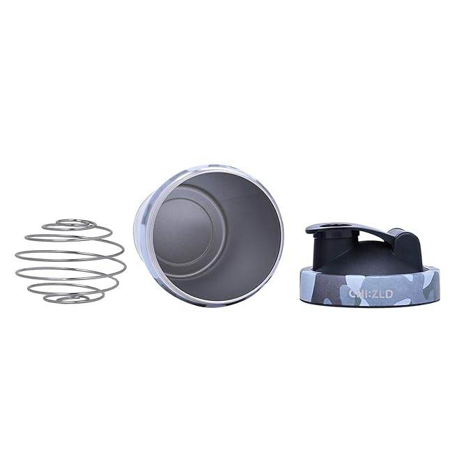 Side angle of the CHIZLD AMRAP shaker highlighting ergonomic grip and secure screw-on lid.