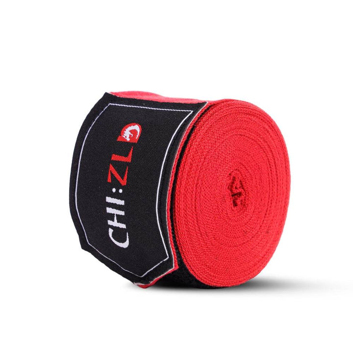 Close-crop of folded patch: white “CHI:” text, red “ZLD” and small red dragon emblem framed by white stitching.