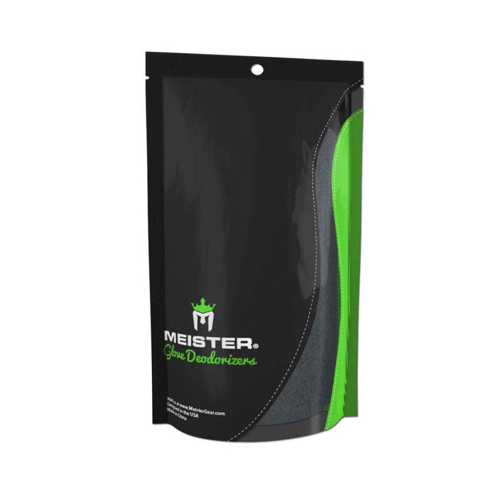 Multiple color variations of Meister Glove Deodorizers fanned out on a white surface.