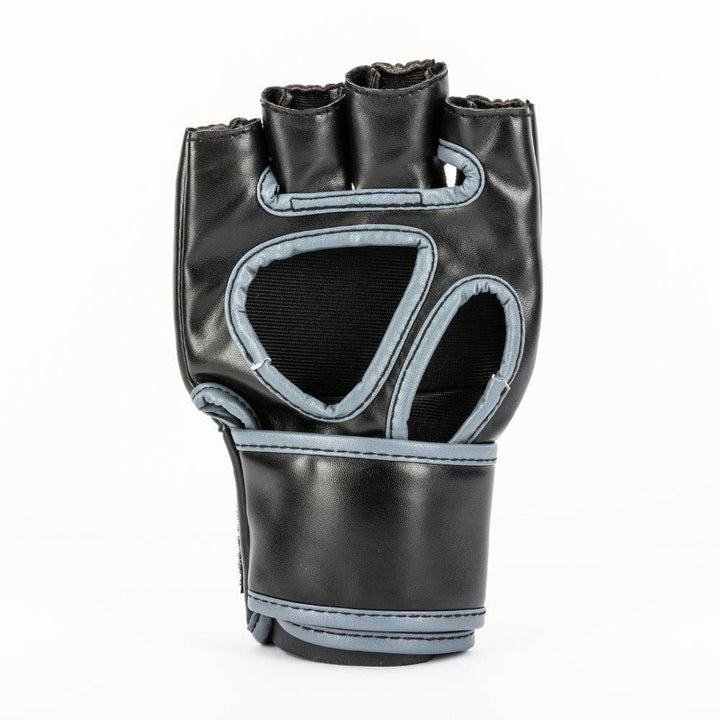 Glove flipped to reveal breathable black lining, teardrop palm cut-out, contoured thumb channel and wide cuff wrap.