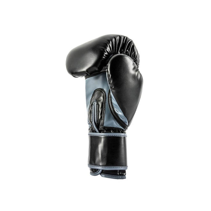Opposite side profile displaying the contoured black thumb, grey-blue palm area and smooth wrist support panel.