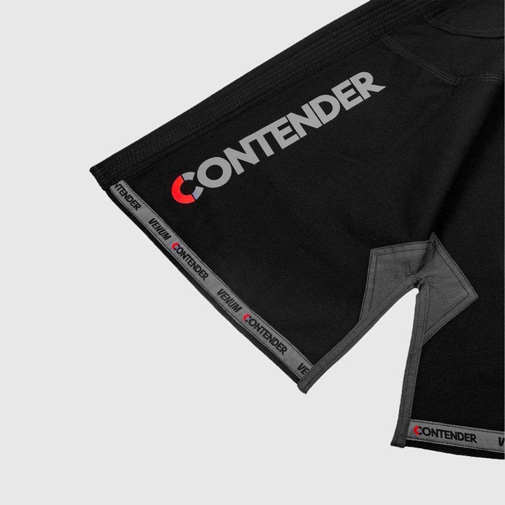Close-up image of the gi, showcasing the thick reinforced lapel and inner Venum Contender label stitching.