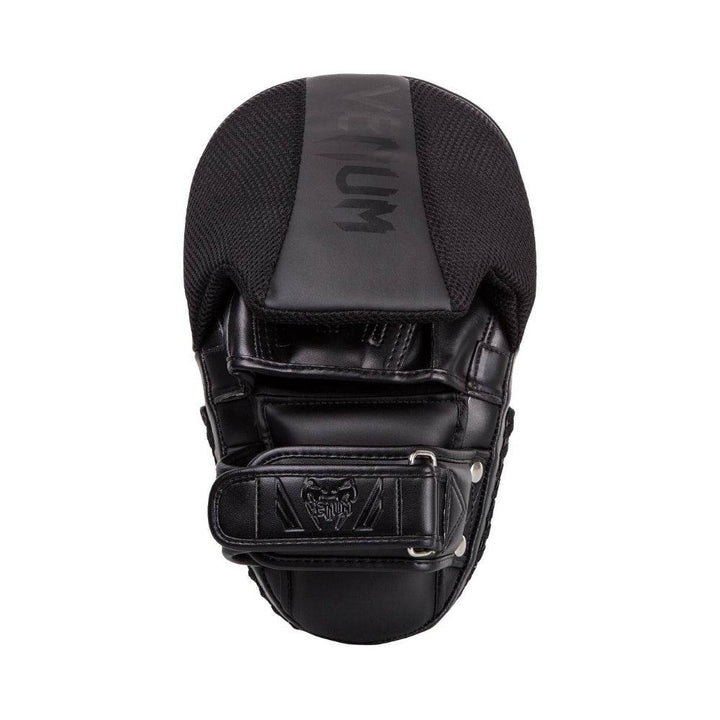 Rear view of the mitt showing the mesh panel and padded hand compartment with a vertical Venum branding strip.