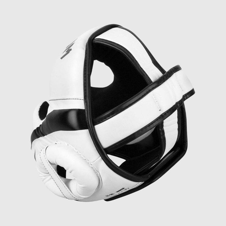 Side/rear angle view of headgear showing the back strap system and contoured shape.