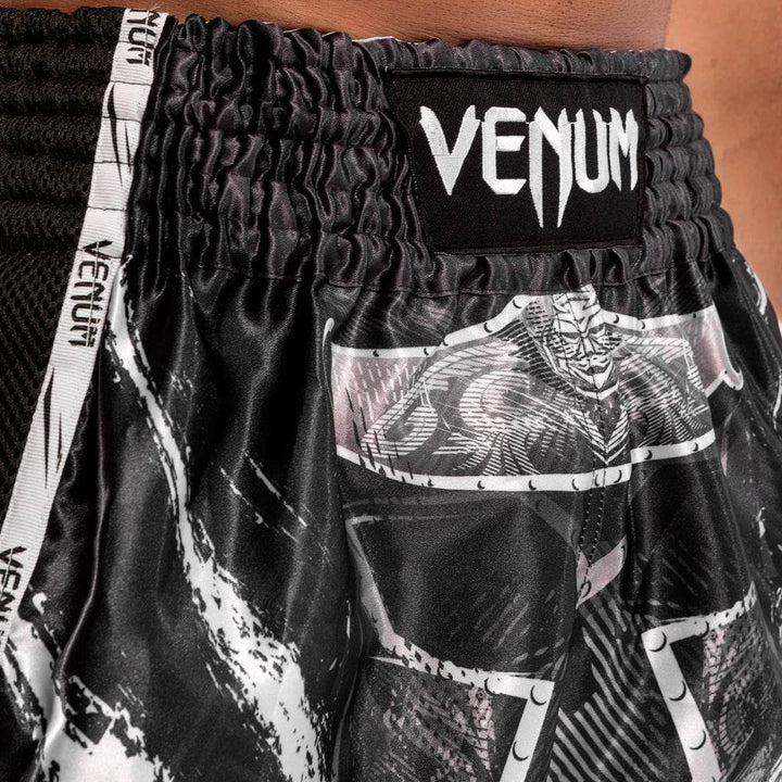Close-up of white Venum patch and fine detail on front print.