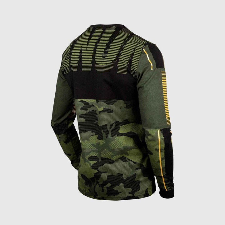 Rear of the camo t-shirt featuring the continuation of the "VENUM" graphic across the upper back.