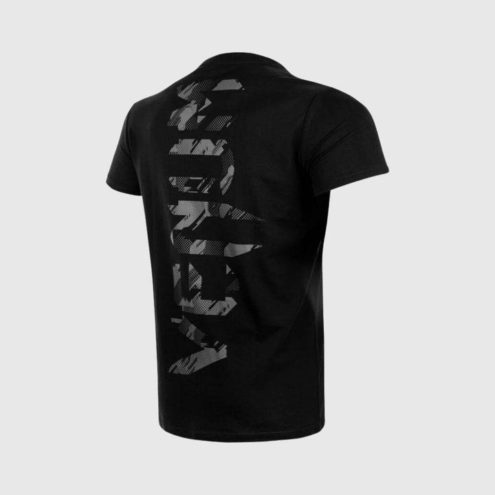 Back side view showing bold, vertical "VENUM" text in camo print.