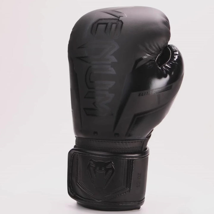360 video of venum elite boxing glove black.